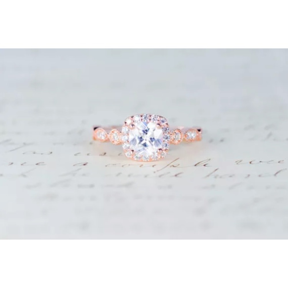 White Sapphire Crystal 18K Rose Gold Plated Ring